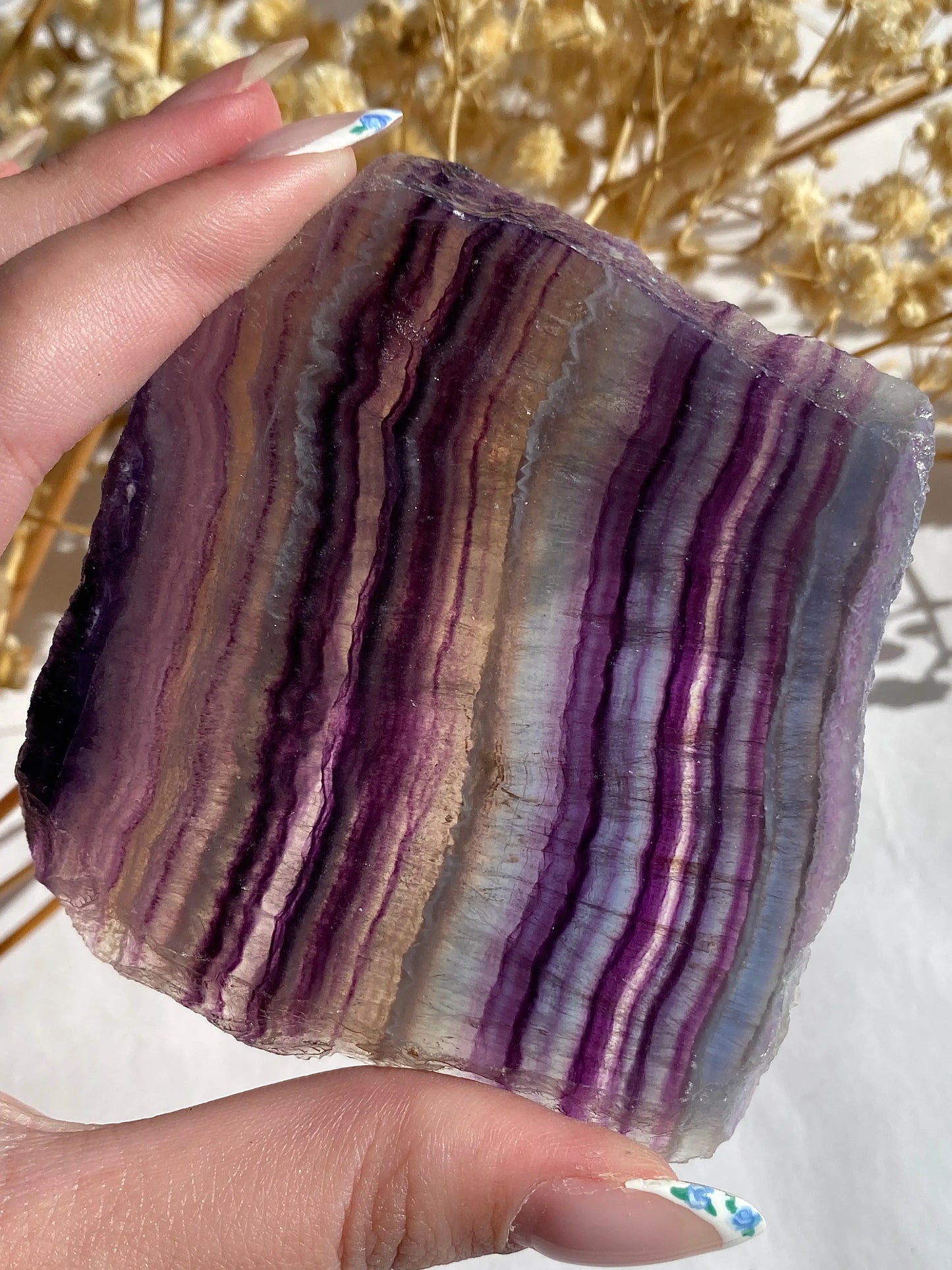 ריינבו פלואורייט פרוסה | ריכוז | איזון הילה | השראה Phoenix Crystals - פניקס קריסטלים