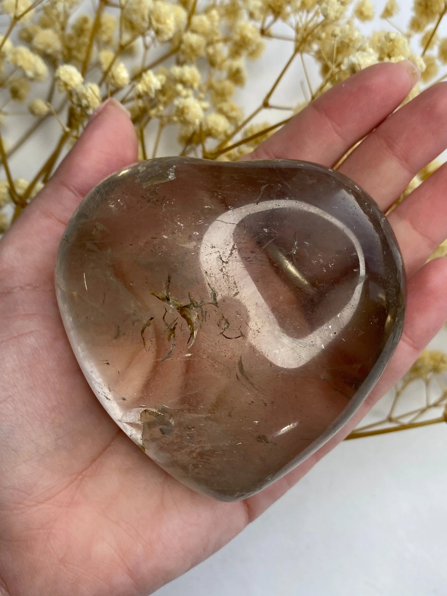 סמוקי קוורץ לב | הגנה | שחרור | איזון Phoenix Crystals