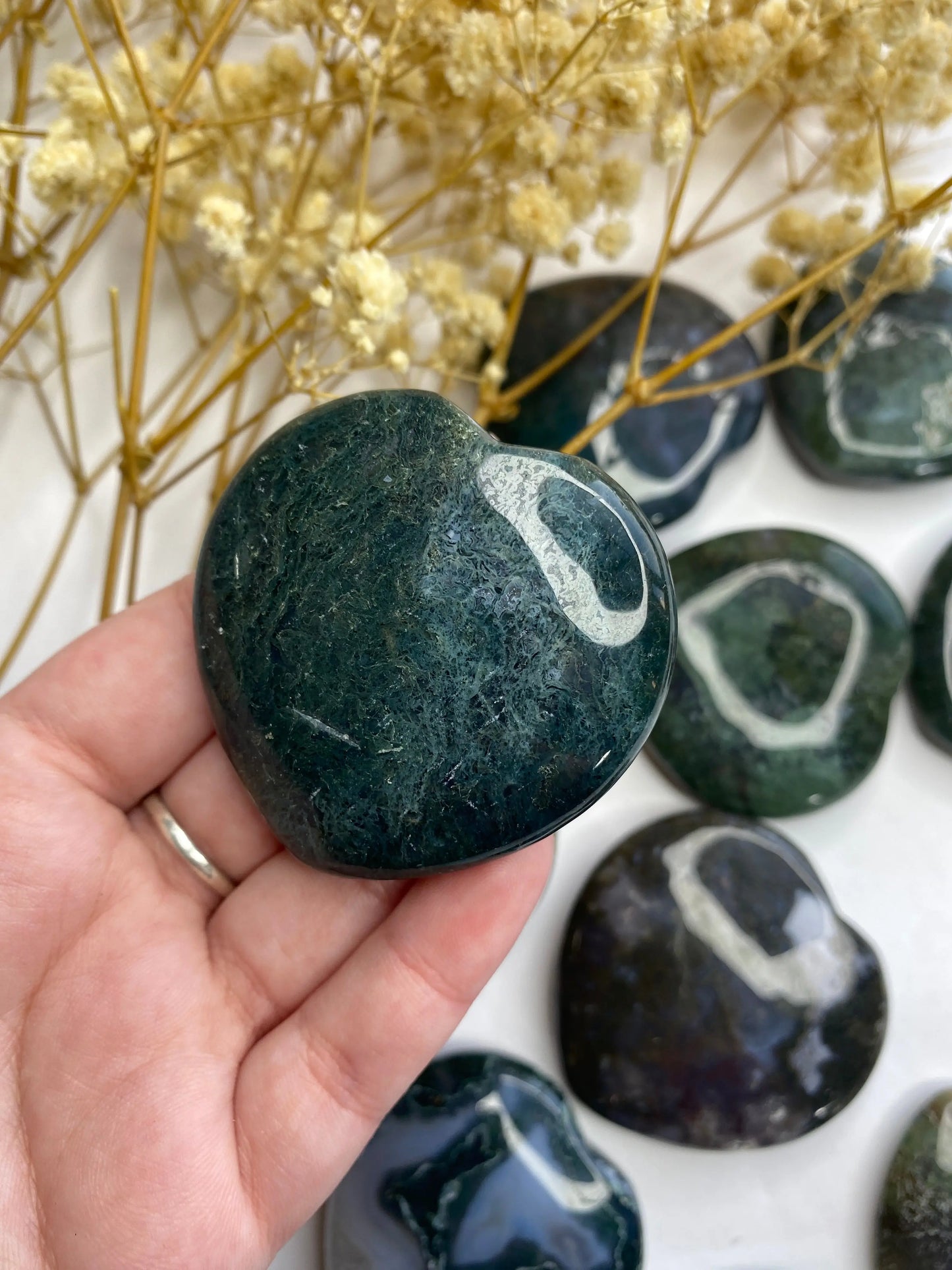 מוס אגת לב | שפע | בריאות | מזל Phoenix Crystals