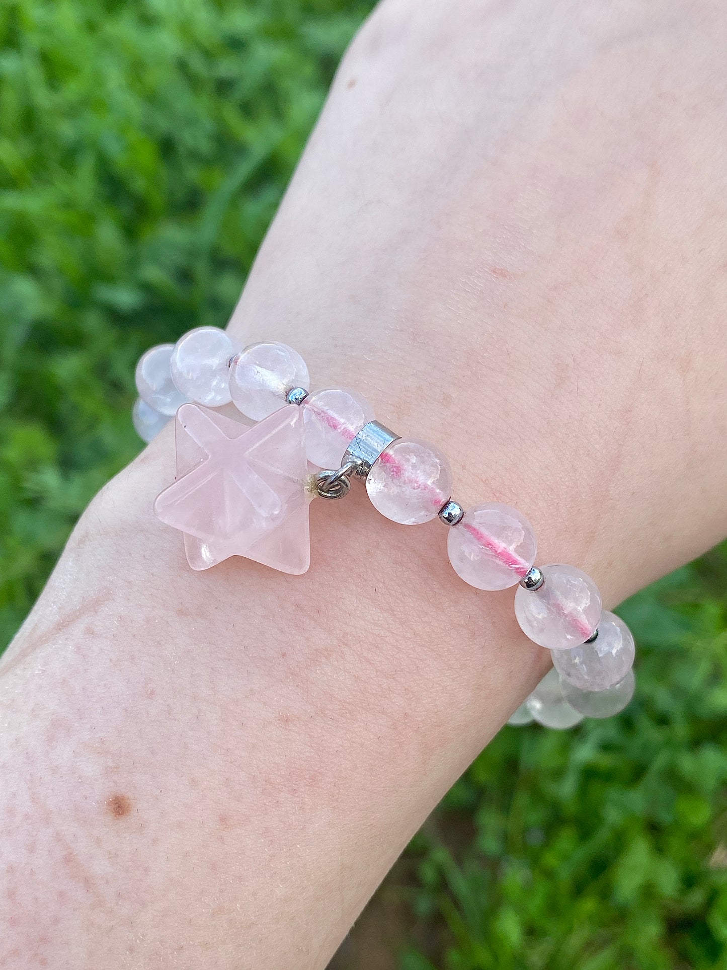 צמיד רוז קוורץ מרכבה