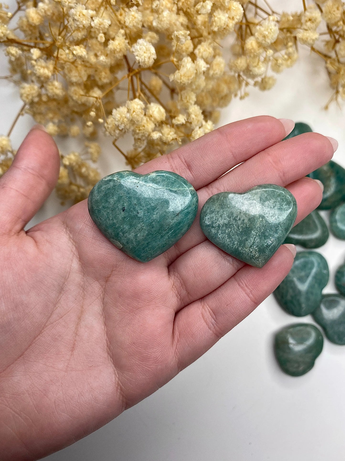 אמזונייט לב | תקשורת | שלווה | איזון Phoenix Crystals - פניקס קריסטלים